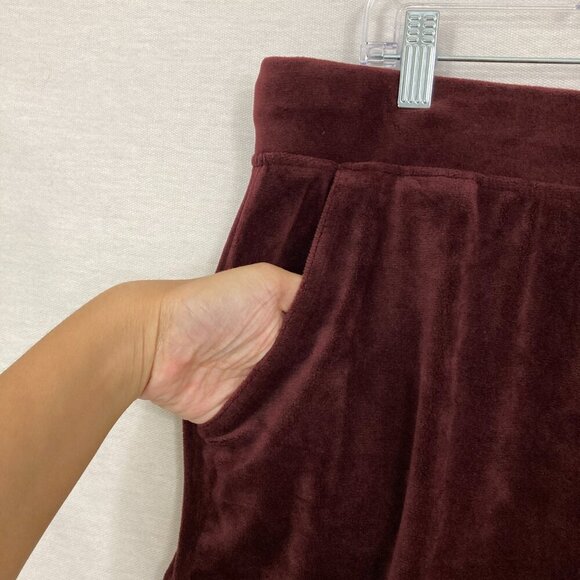 Gloria Vanderbilt Red Burgundy Velvet Straight Leg Comfy Pull-on Pants XXL - Picture 4 of 9